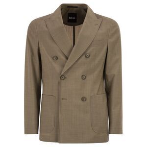 Boss Men Double-Breasted Blazer In Virgin Wool